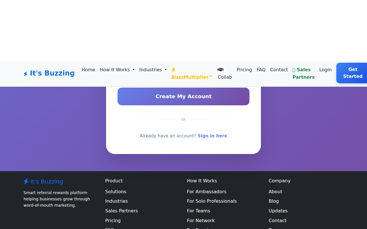 Click 'Create My Account'